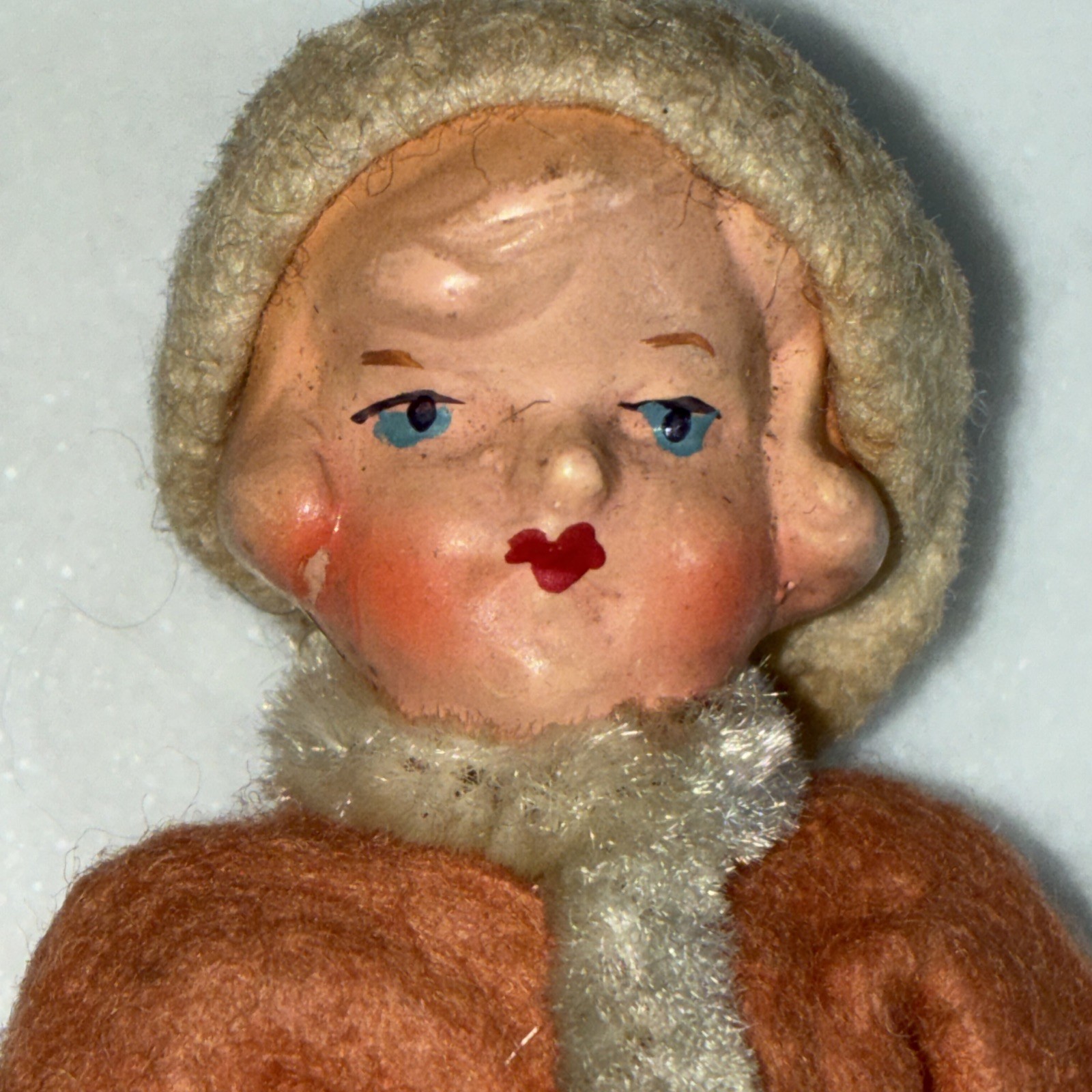 Antique Small Doll Made in Germany Peacoat Hat Purse