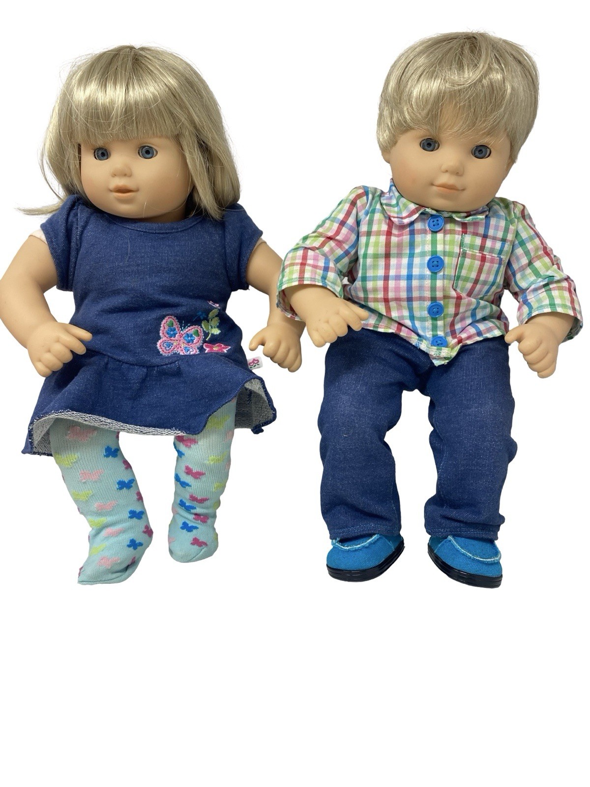 American Girl Bitty Baby Twins Boy And Girl Dolls 2013 Blonde Hair Blue Eyes
