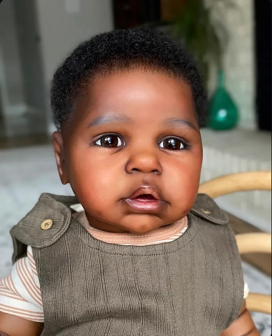 26″ Lifelike Reborn Baby Doll Rooted Hair Toddler African Boy Girl Kids Toy Gift