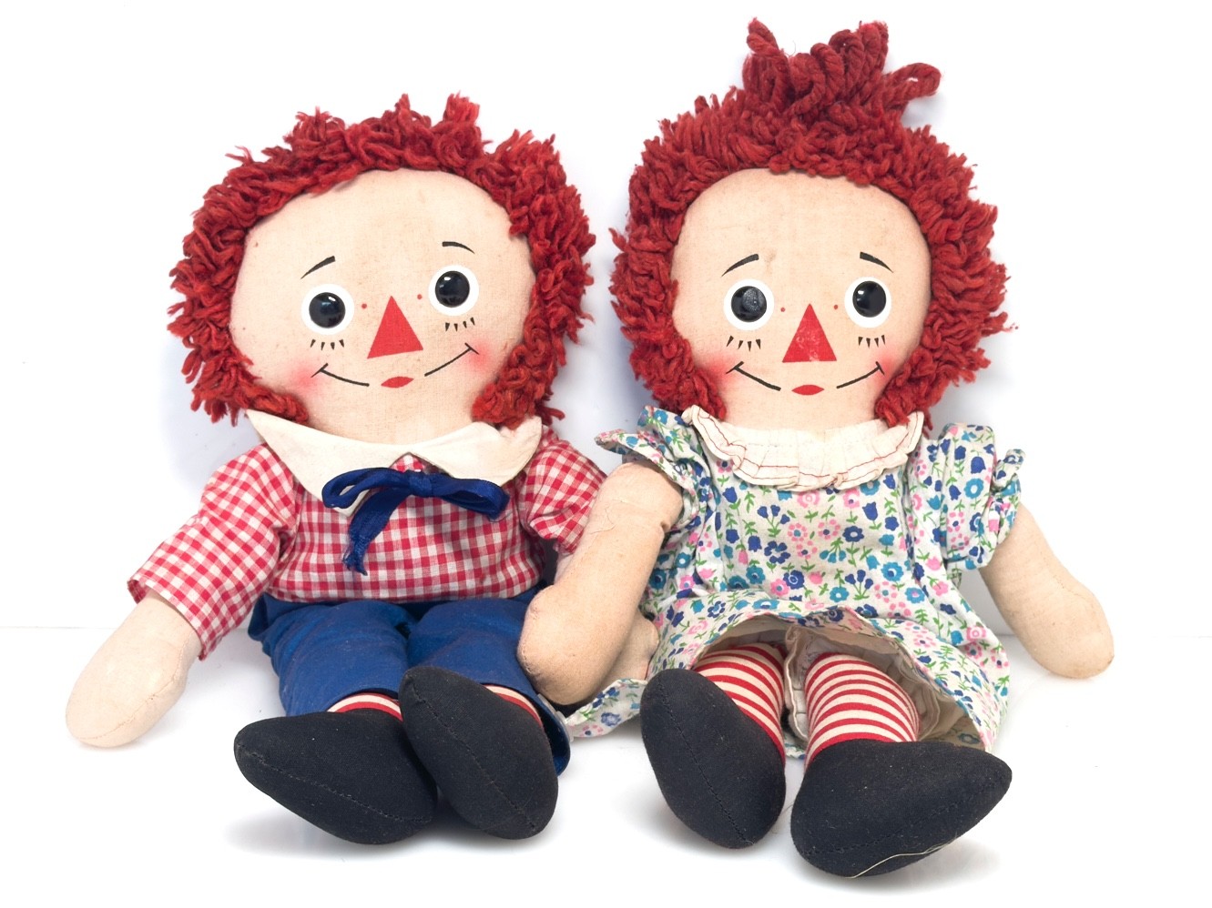 Vintage KNICKERBOCKER Raggedy Ann & Andy 16″ Dolls | 1970s Collectible