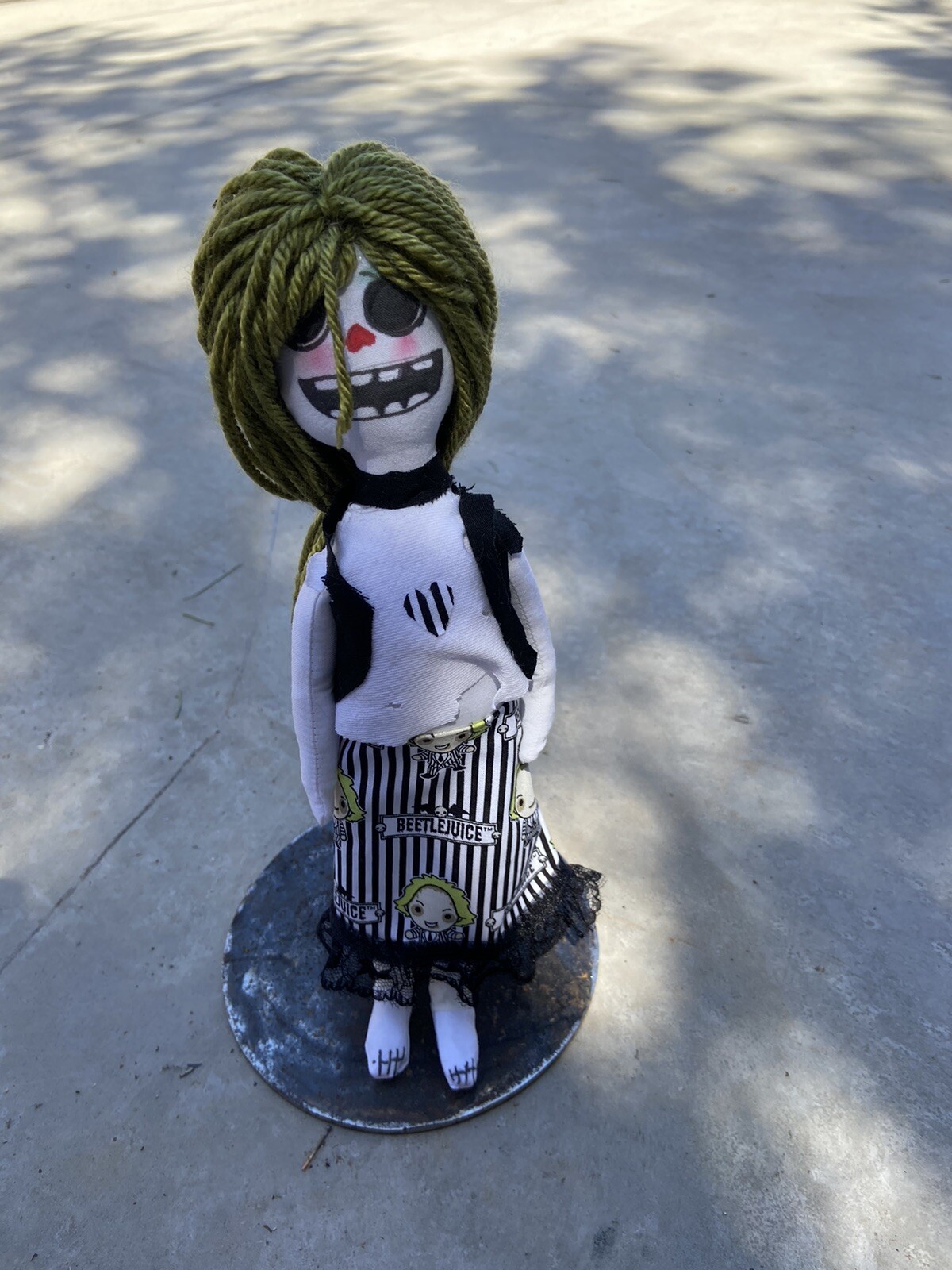 Beetlejuice handmade skeleton rag doll