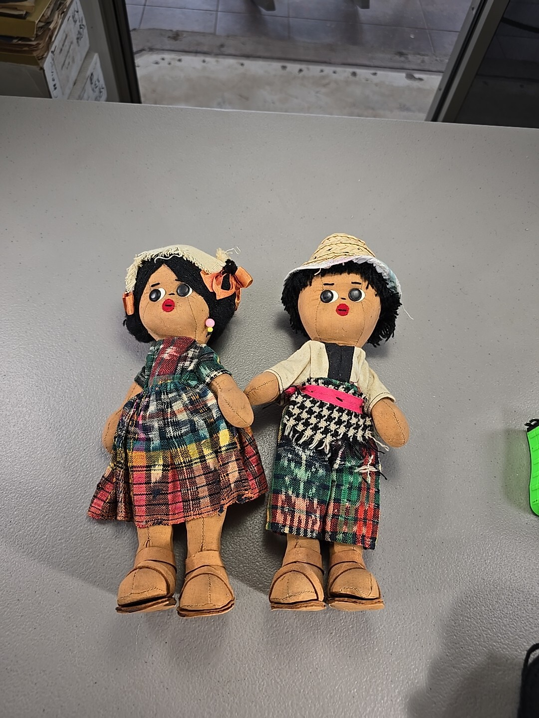 2 Vintage Latino & Latina Stitched Dolls 10 1/2″ Inches, Boy Girl Doll