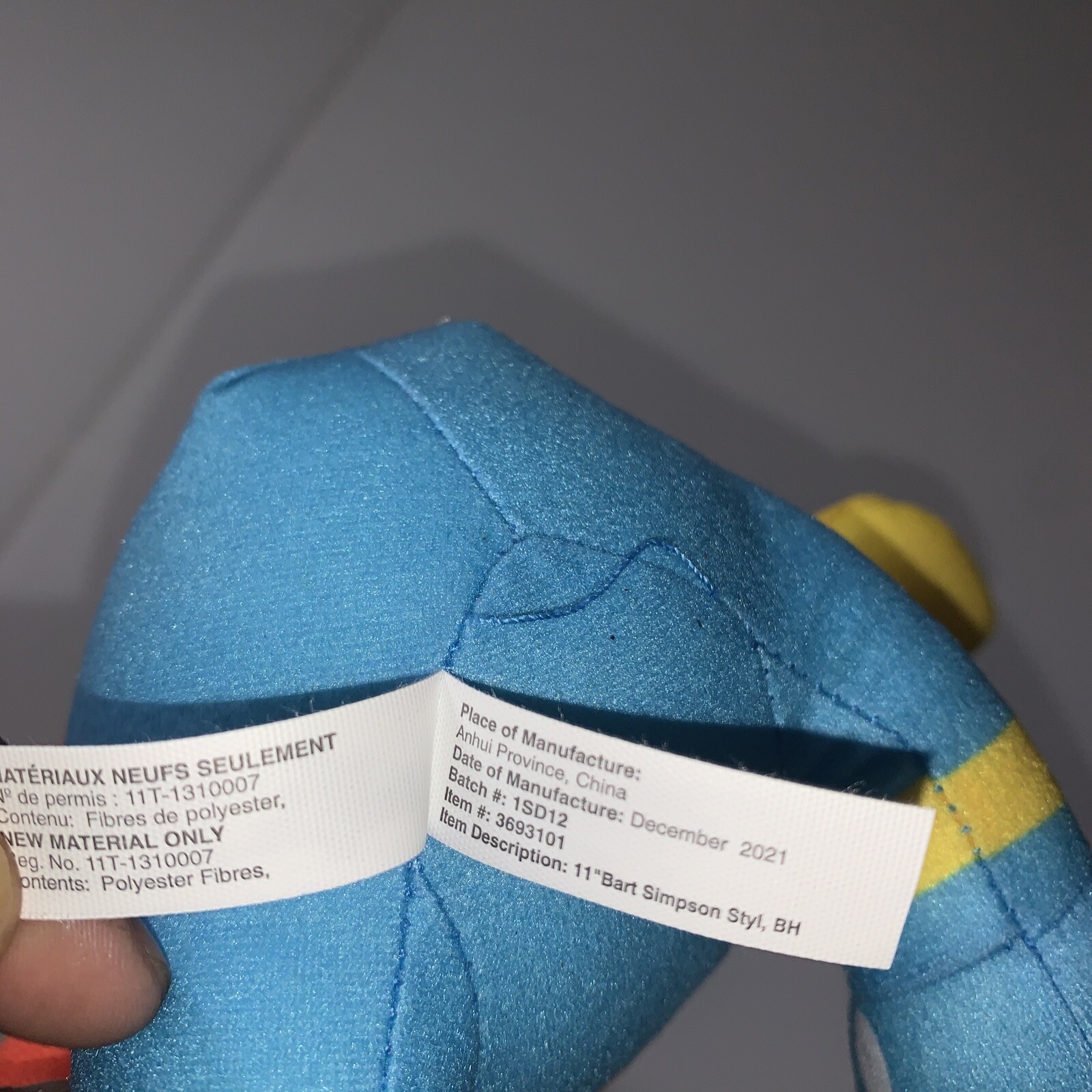 New The Simpsons Bart Plush Stuffed Animal Toy 7″ Cartoon Fox Authentic NWT