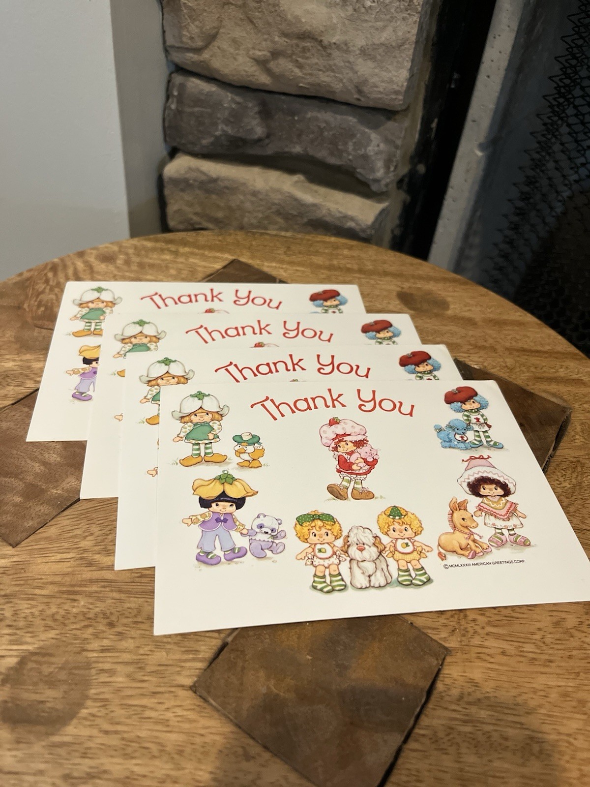 Vintage Strawberry Shortcake Thank You Postcards Set Of 4 1983 Unused New Art