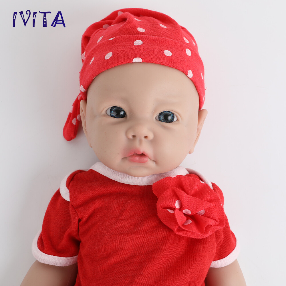IVITA 17” Soft Silicone Reborn Baby Doll Realistic Girl Fullbody Silicone Doll