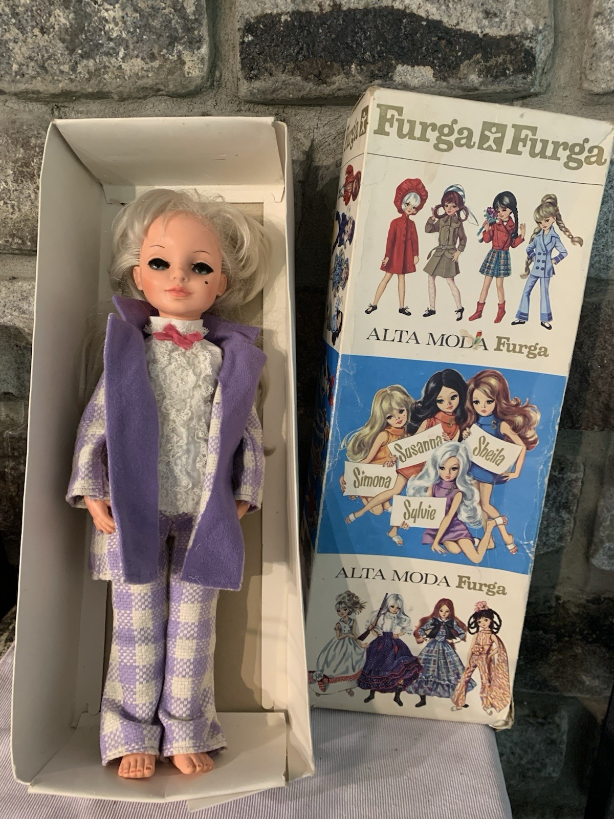 Vintage Furga Alta Moda Fashion Doll 1960’s Simona In Box Italy 17” Kitsch