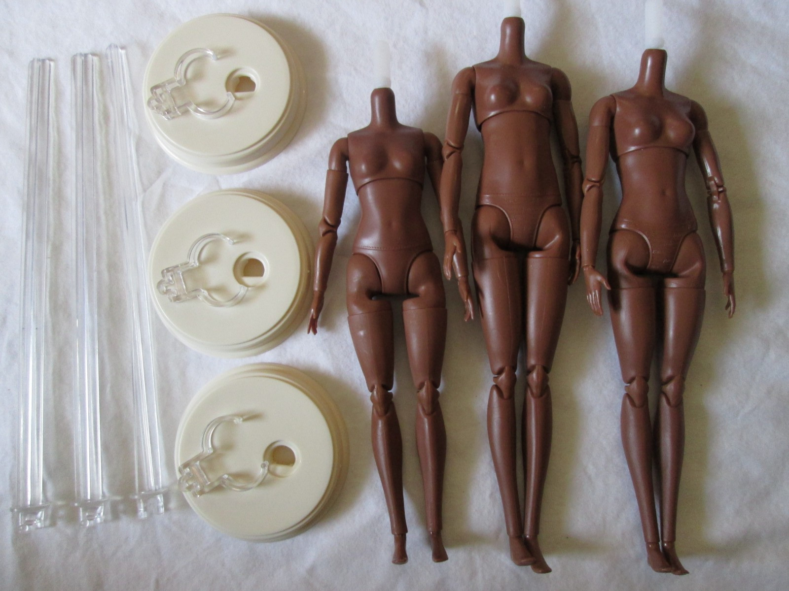 Lot 3 You Create Basics Barbie Made to Move Easy Head Swap Bodies Kit 4 JJX38
