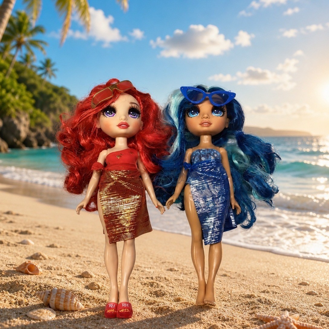 Rainbow High Pacific Coast Ruby Anderson & Hali Capri Fashion Doll Lot MGA 2019