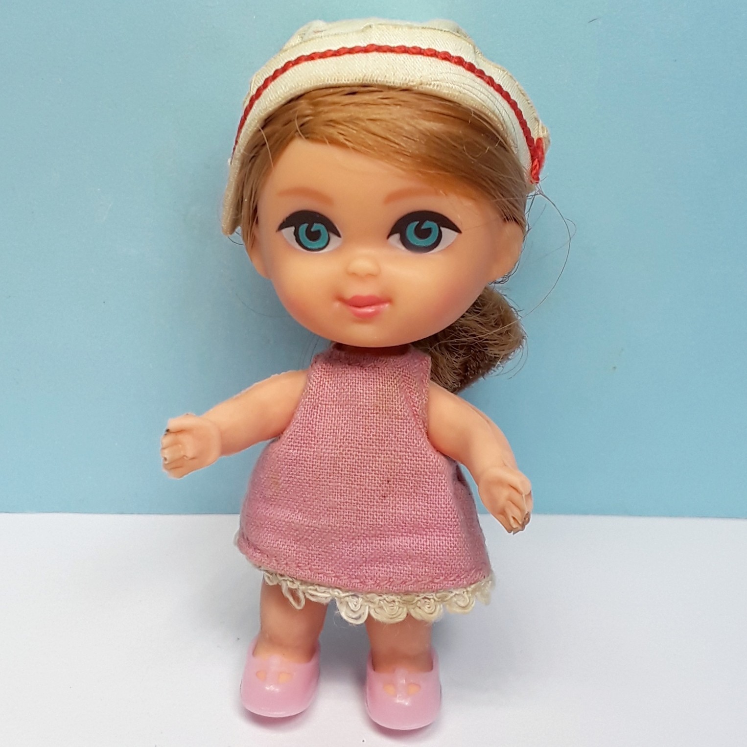 Vtg. Mattel Liddle Kiddles FLORENCE NIDDLE Doll, Outfit, Hat, Shoes, Buggy, Baby