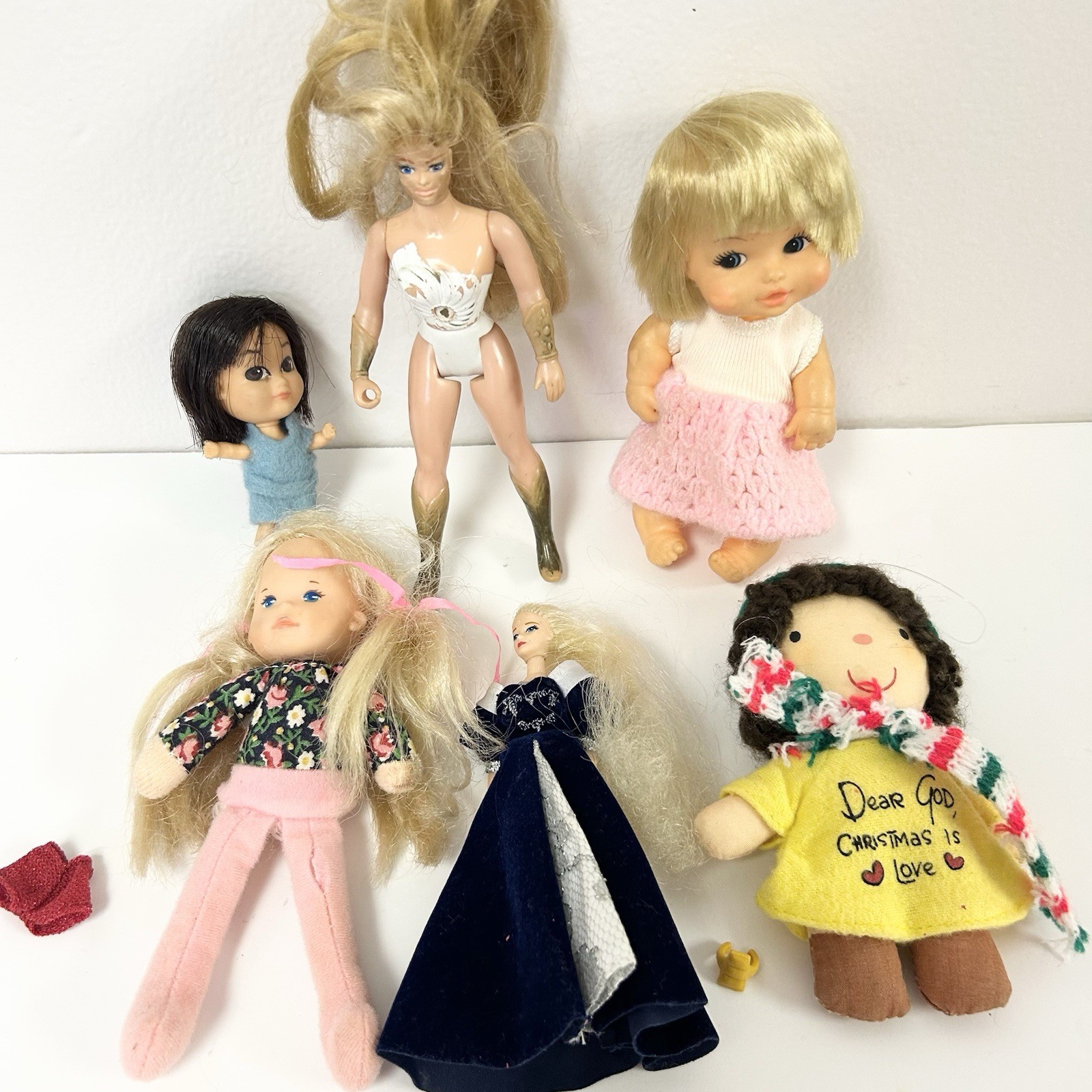 Doll Lot Vintage 6 Mattel Pee Wee Storykins She-Ra Honey Hill Dear God 1980’s