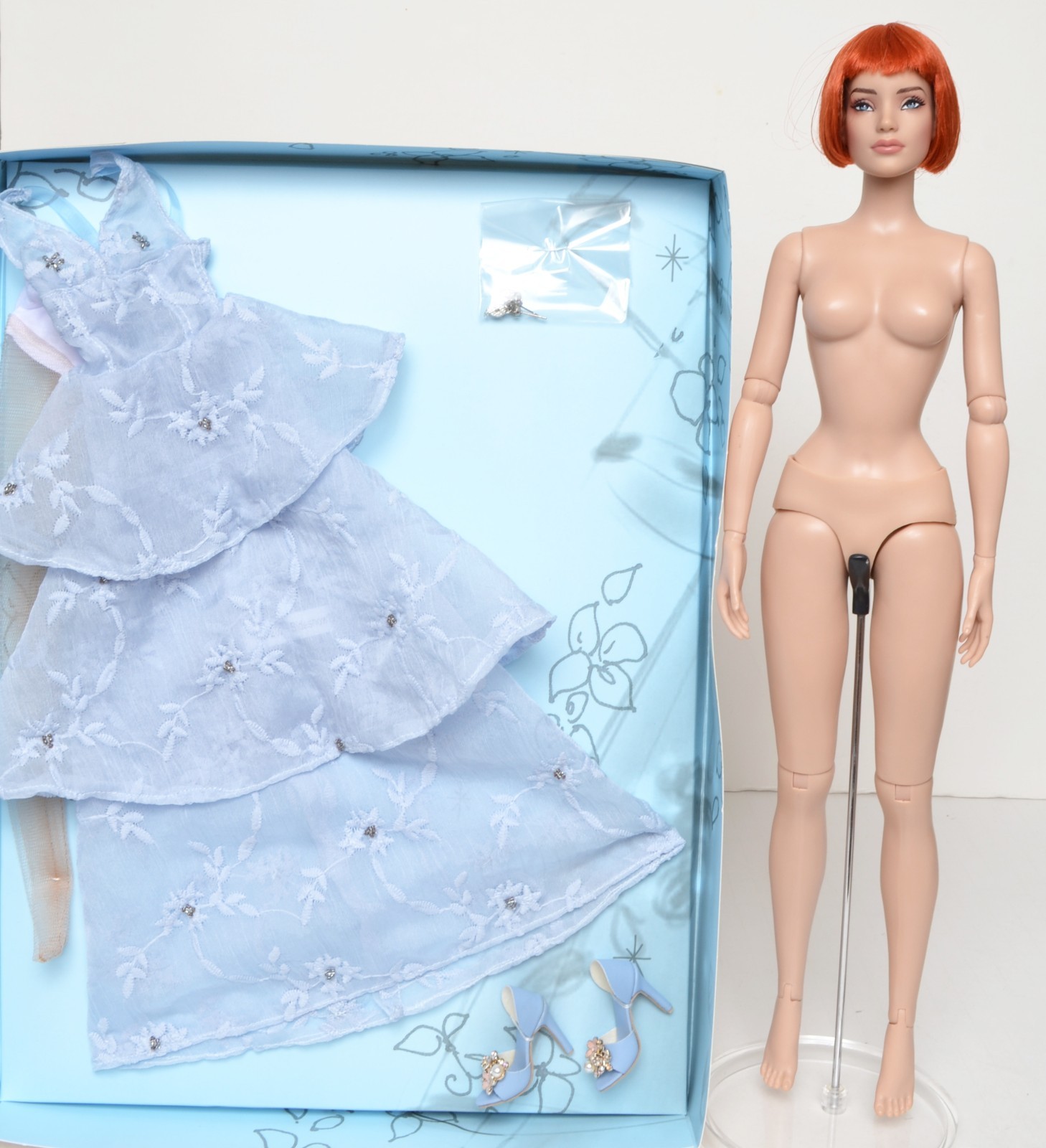 LACIE CHURCHILL BASIC 16″ WIGGED NUDE DOLL Short Red Hair Tonner + BONUS RTB102