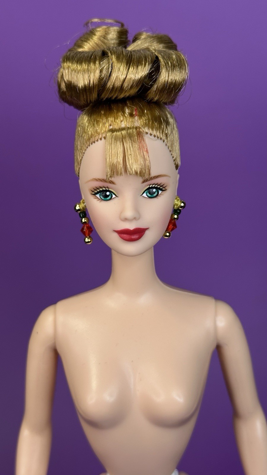 Vintage Barbie Mackie Face Updo Golden Hair Teal Eyes