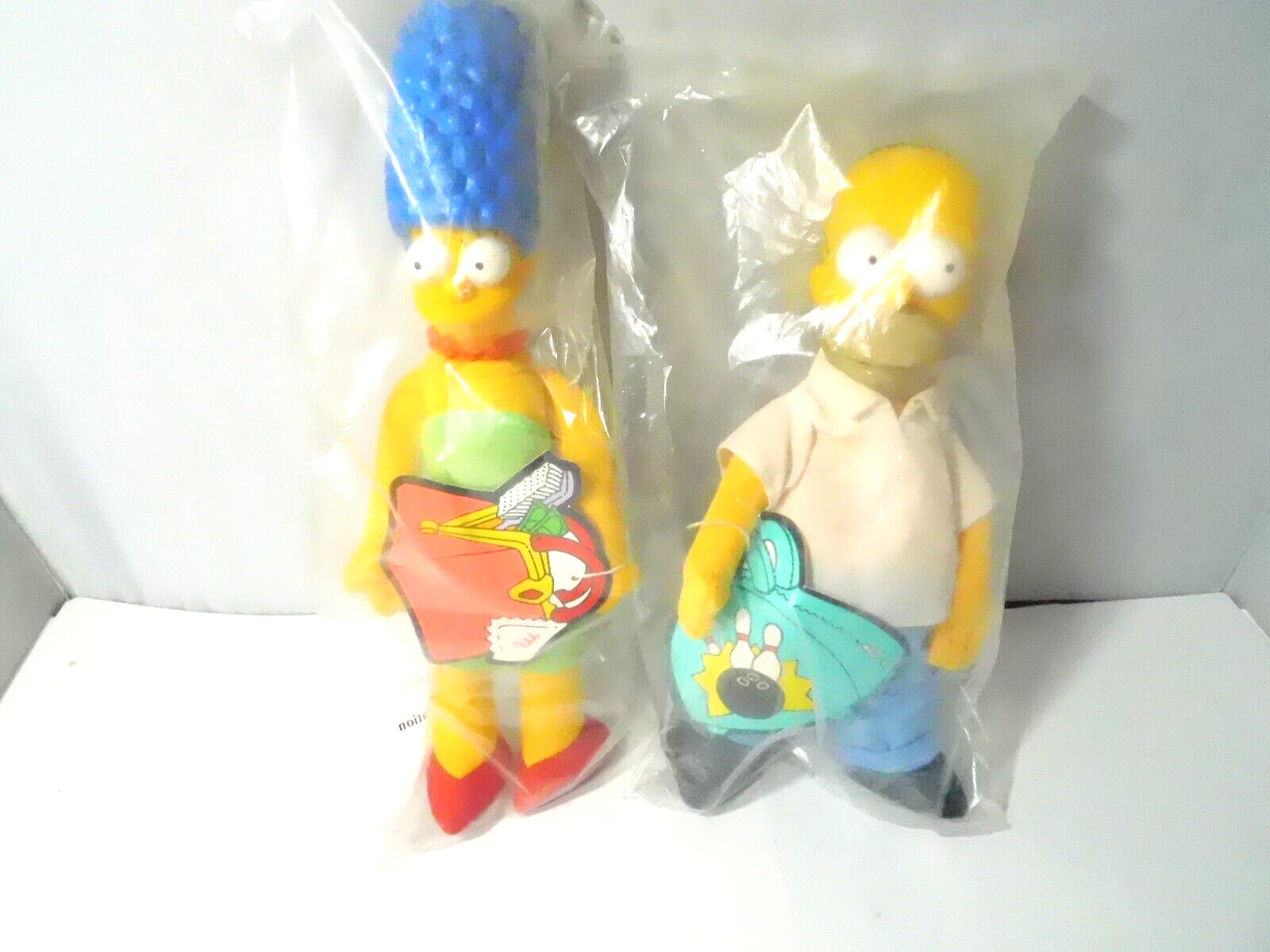 Bart & Marge Simpson Dolls- Vinyl Burger King Dolls 1990 Issues NIP