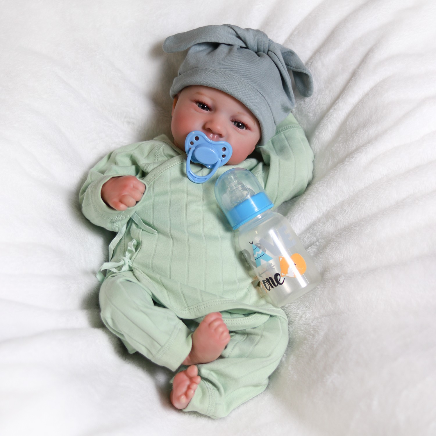 18″Realistic Reborn Baby Doll Soft Vinyl Silicone Newborn Boy Doll Lifelike Gift