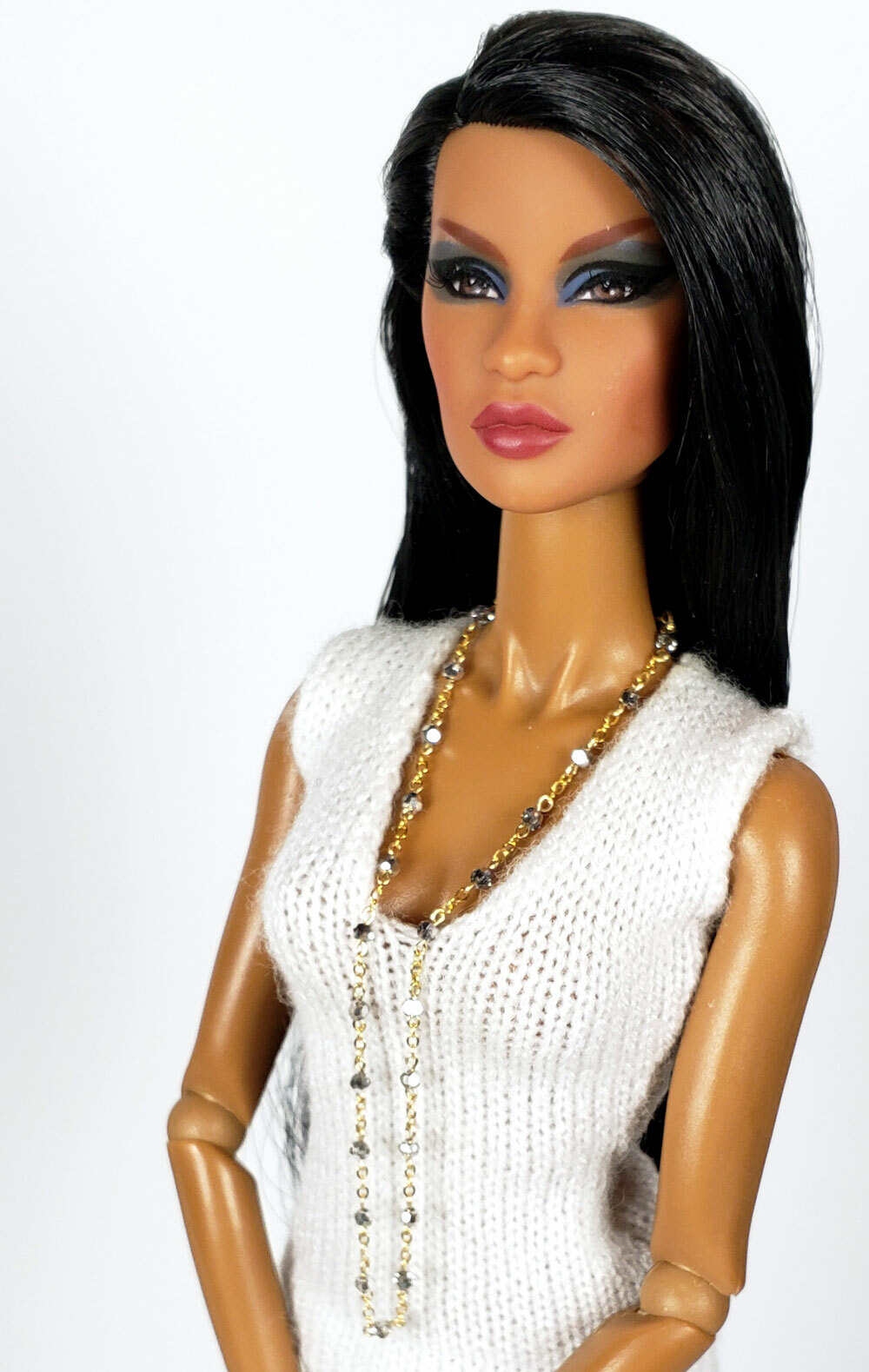 14K GF Crystal Cal Necklace Jewelry for 12″ Fashion Dolls Barbie Integrity More