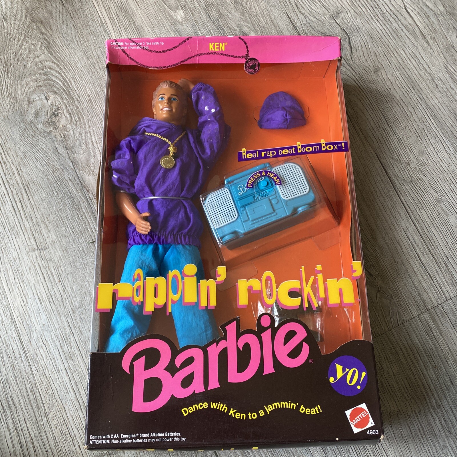 1991 Mattel Rappin’ Rockin’ Barbie Ken Doll W/ Boom Box #4903 NEW IN BOX NRFB