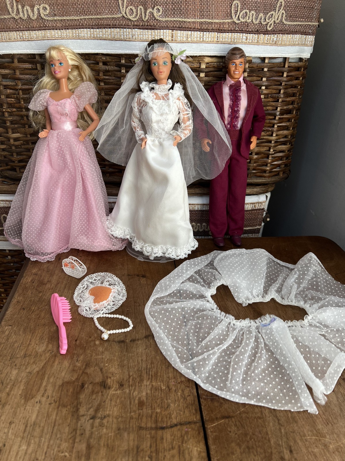 Barbie Doll 1980/90s Tracy, Ken, Barbie Wedding Lot