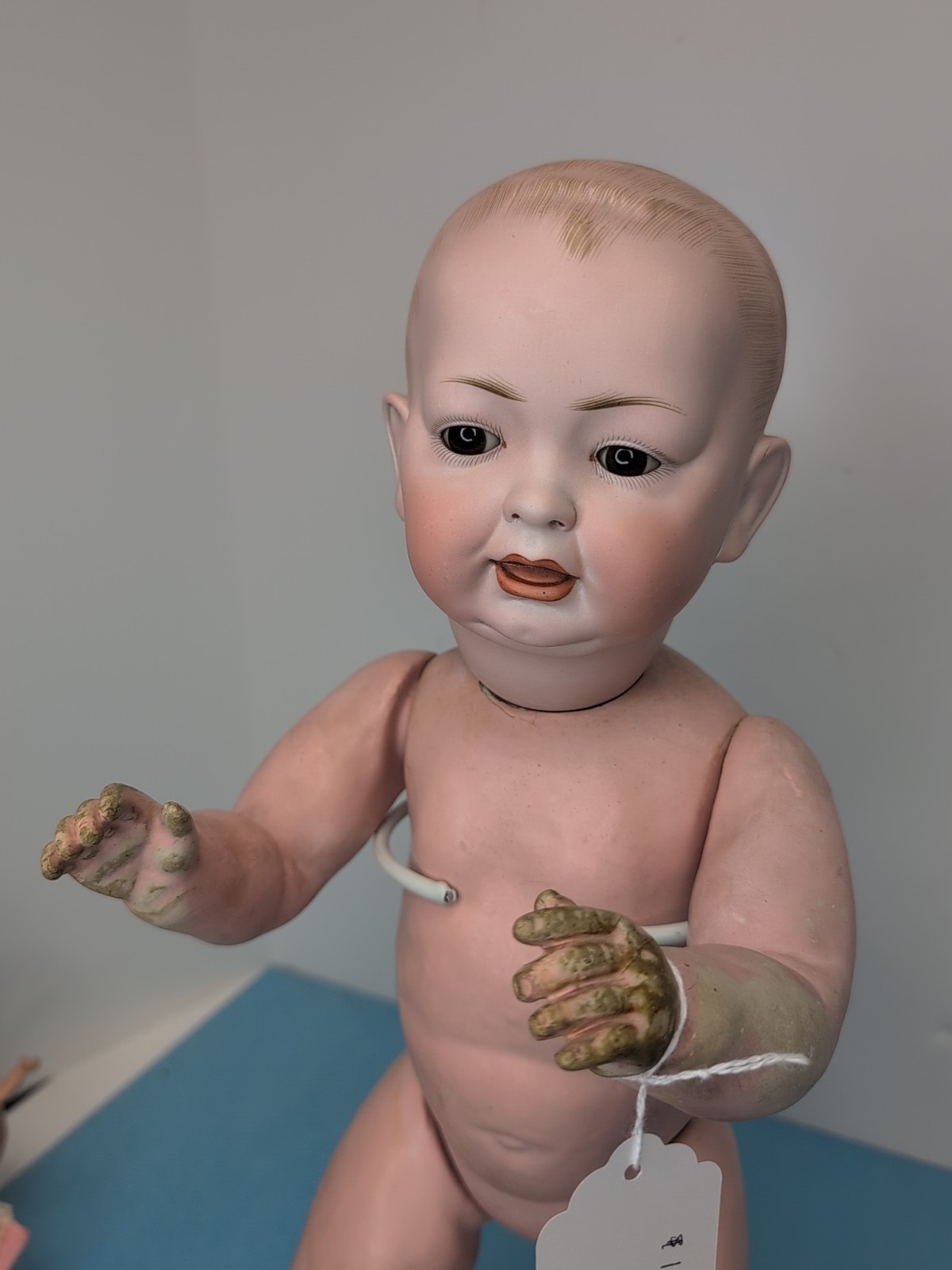 19” Antique Hertel Schwab Bisque Doll Germany 142 11 Open/Closed Mouth Baby #L