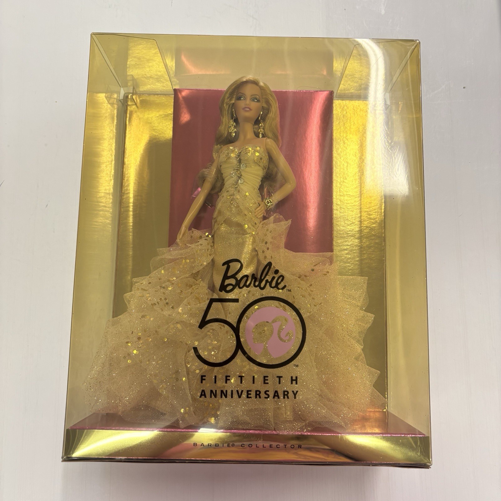 DAMAGED BOX/NEW DOLL GOLD GLAMOUR Barbie Doll 50TH Anniversary 2008