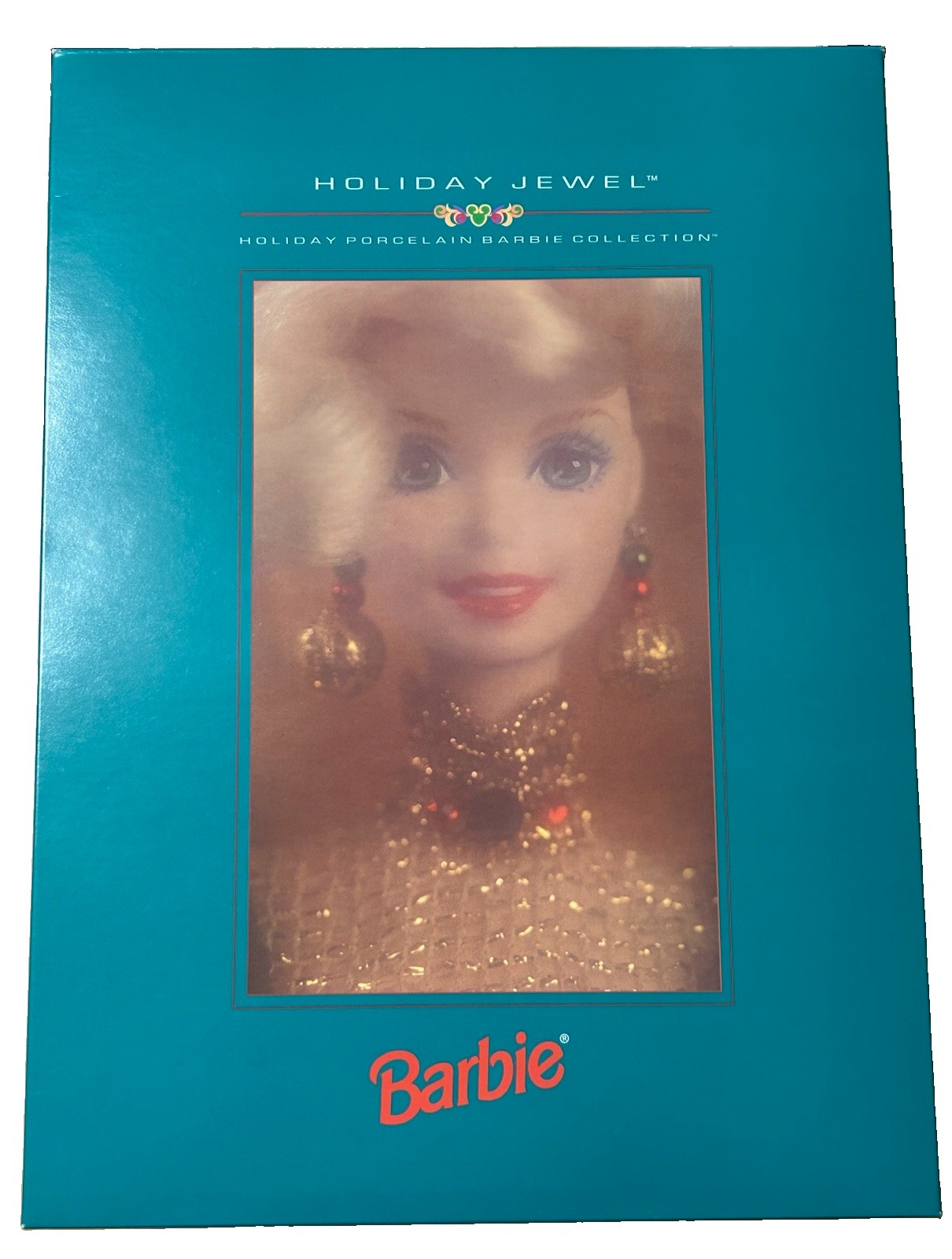 Vintage 1995 Mattel Holiday Jewel Barbie Porcelain Doll #14311 w Box NEW