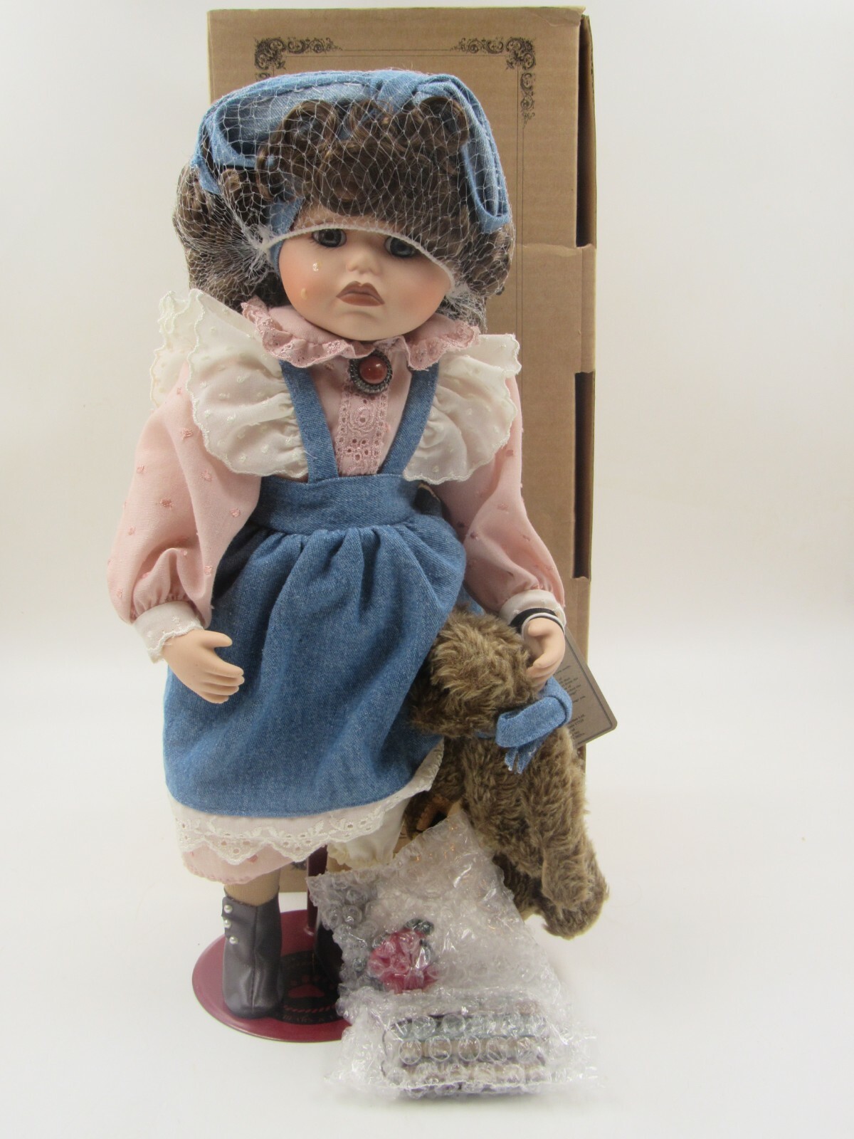Boyds Yesterdays Laura #4903 Porcelain Doll with Bear