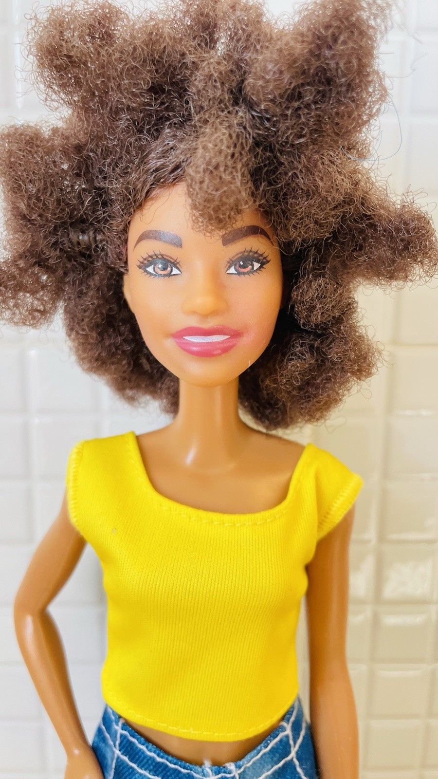 Mattel Barbie Fashionistas African American Doll Full Outfit & Shoes Afro Vgc
