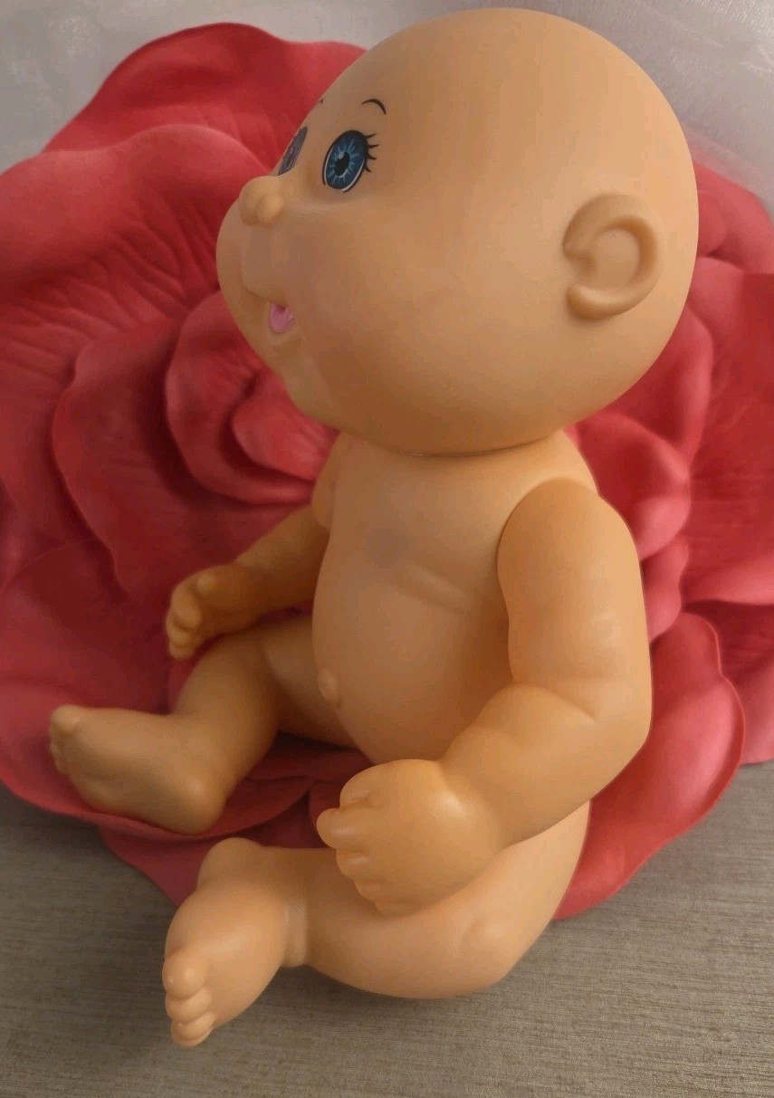 2015 Cabbage Patch Preemie hard Plastic Body, Bald,blue Eyes Drainage holes 9″