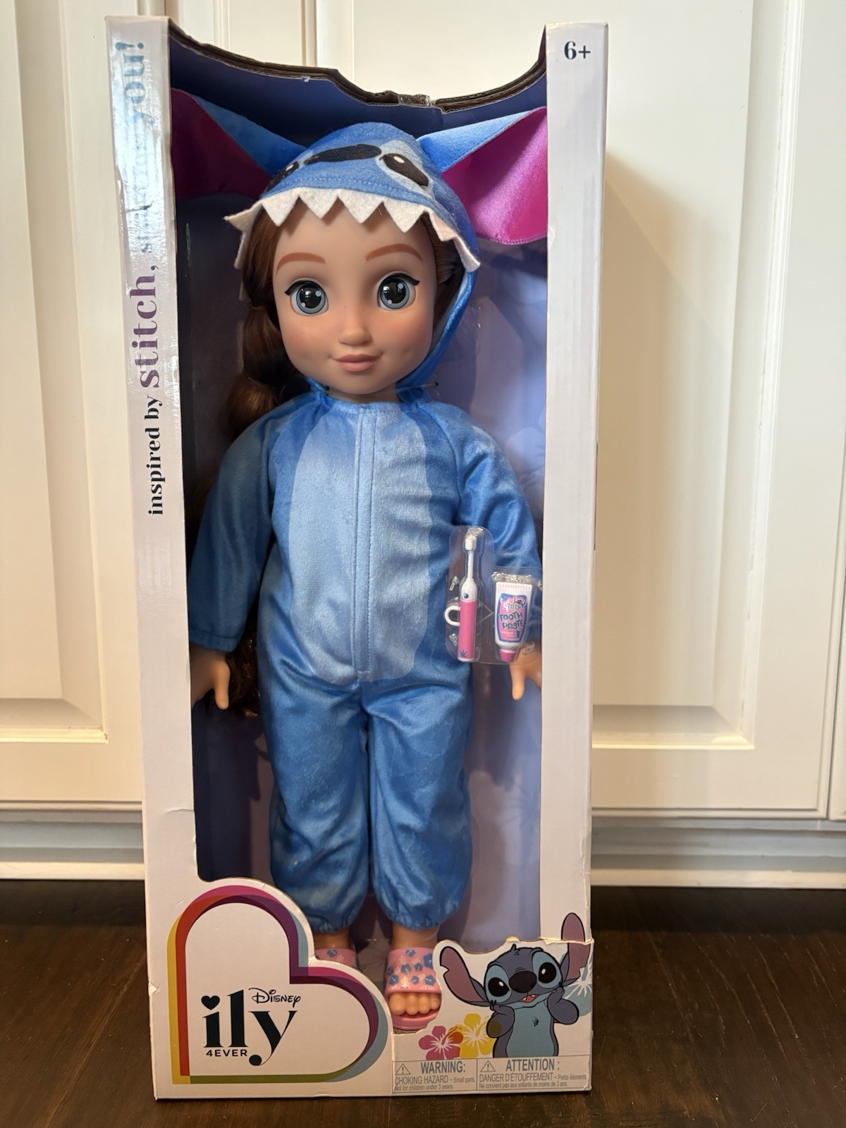 ILY Stitch Disney Strawberry Blonde 18″ Blue Pajama Doll Retired – Box Damaged