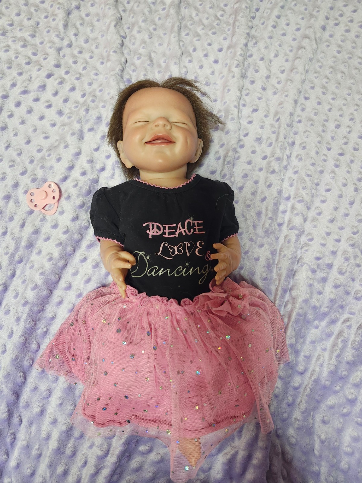 Reborn Baby Doll Girl Realistic 18” Vinyl Cus-20 Brunette