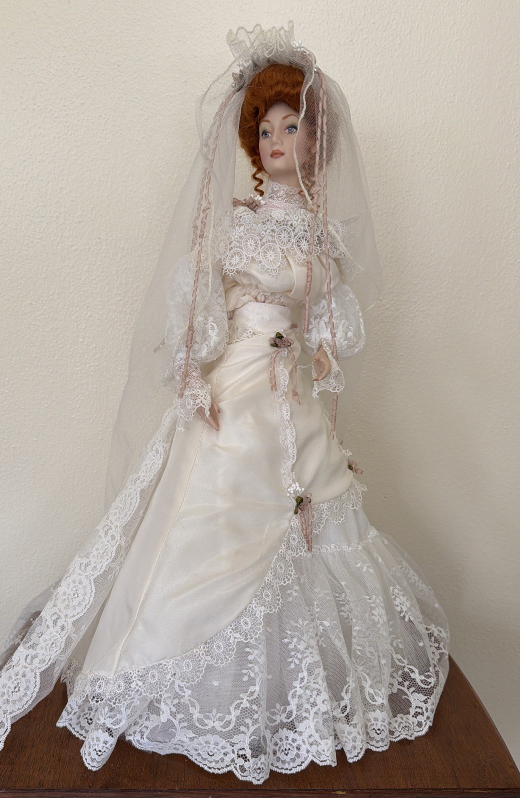 Franklin Mint ANNIVERSARY HEIRLOOM BRIDE GIBSON GIRL DOLL 21 Inch