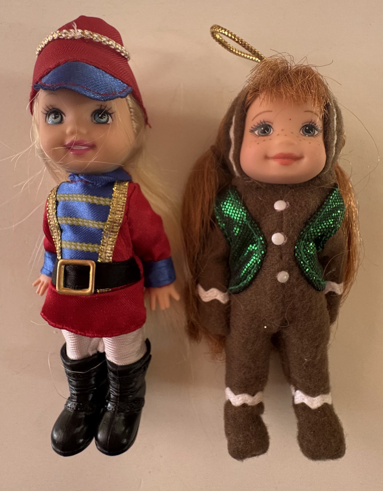 Barbie Kelly Dolls Happy Holidays Ornaments: Gingerbread Miranda and Nutcracker