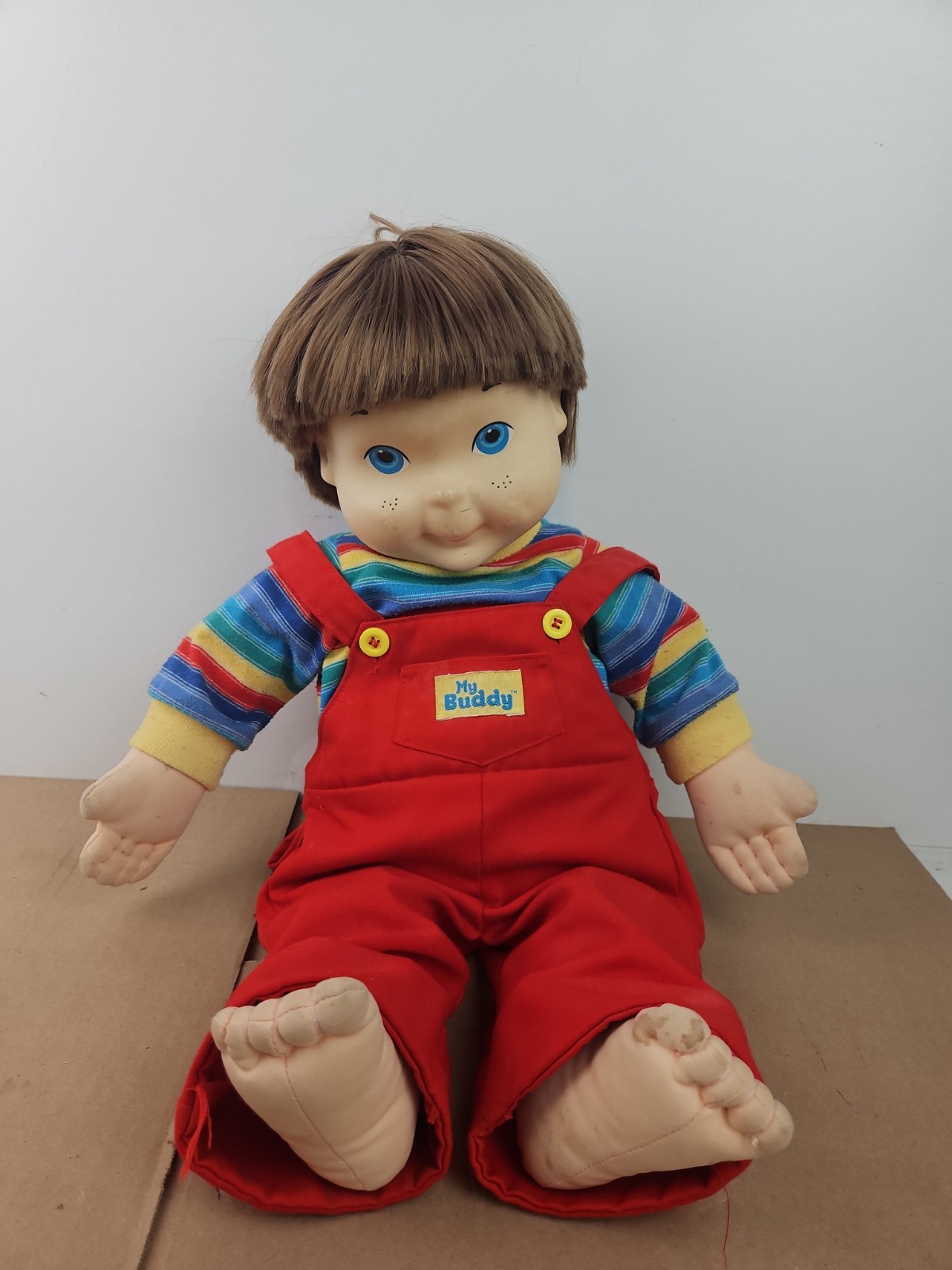 VINTAGE 1985 MY BUDDY DOLL HASBRO ORIGINAL OUTFIT BLUE EYES BROWN HAIR