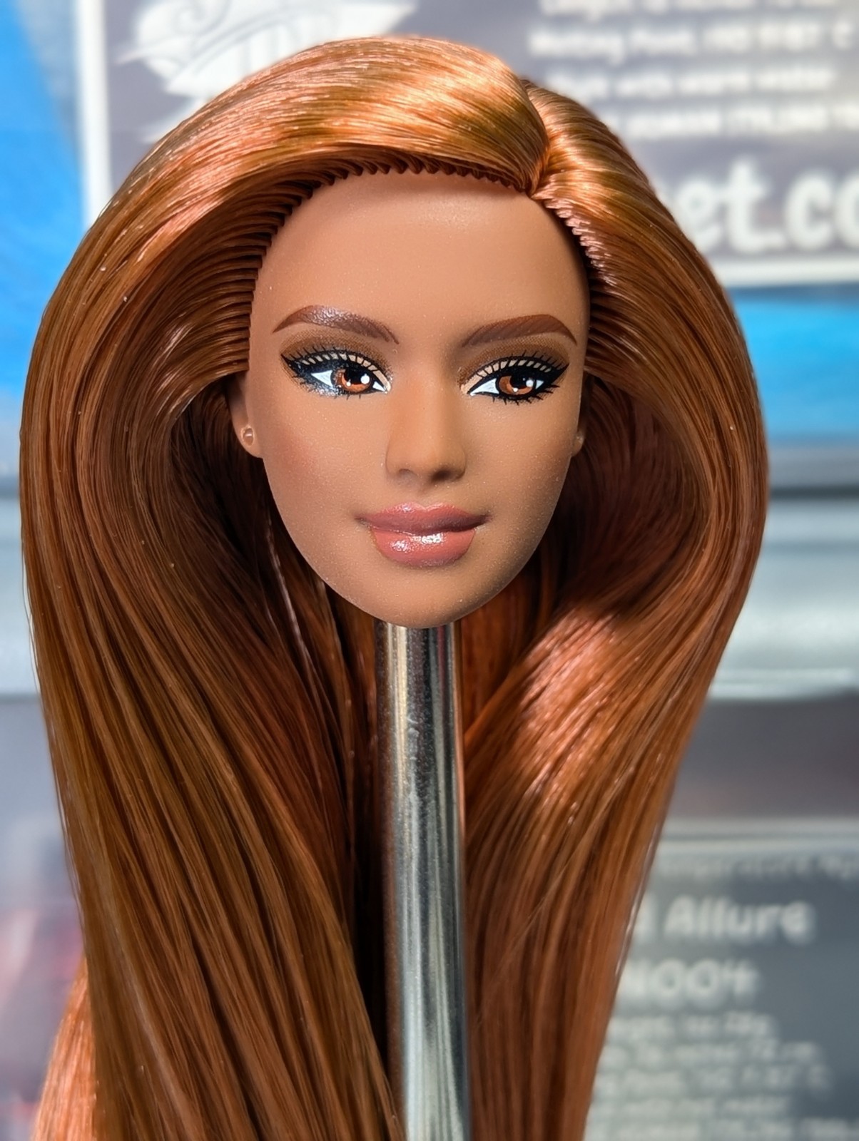 OOAK Custom Reroot Barbie Basics Neutral Kit 2 Tango Ginger Brwn Saran HEAD ONLY