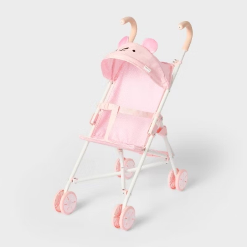 Pink Dot Bear Fold-Up Doll Stroller for 14" – 16" Dolls