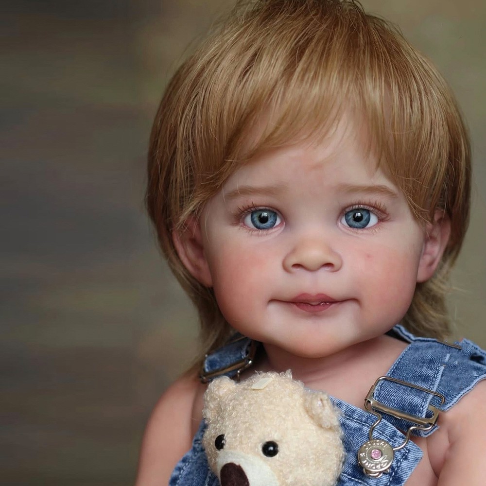 30in Painted Reborn Baby Doll Rooted Hair Realistic Boy Toddler Girls Kids Gift