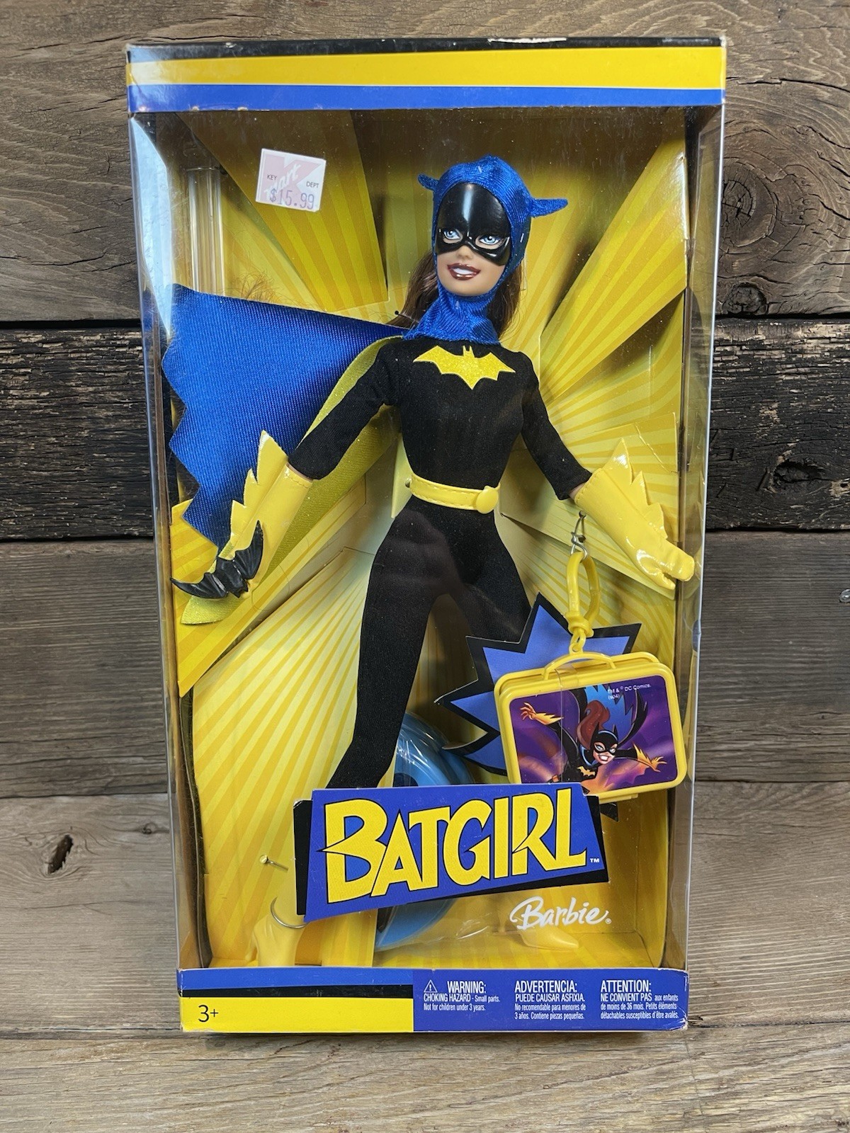 Barbie as Batgirl Doll with Lunchbox Key Chain 2004 DC Comics/Mattel-New