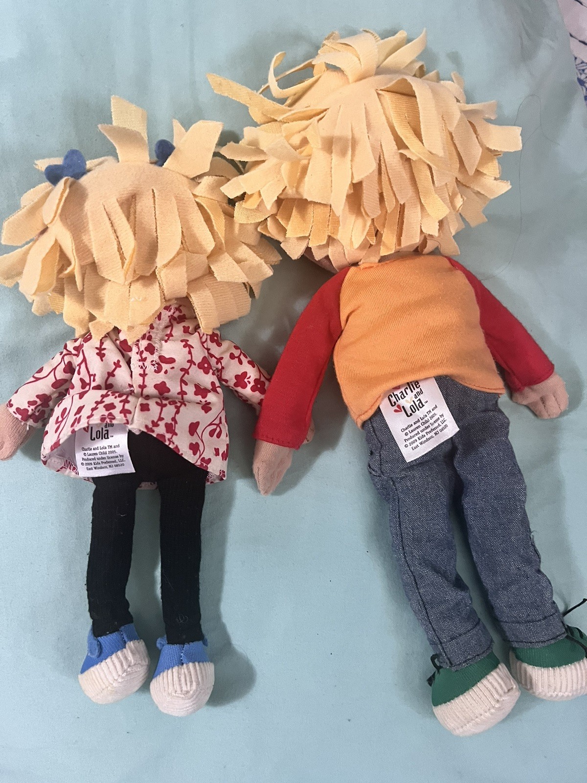 Charlie And Lola Poseable Talking Dolls Lauren Child 2005 NO TALKING