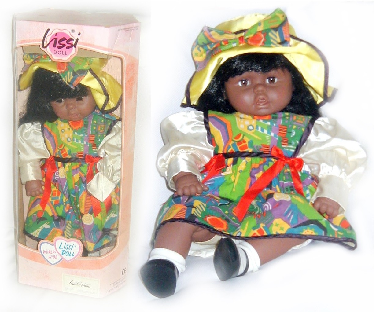 LISSI African American BABY DOLL Worldwide Girl Batz 20″ dressed in BOX 1990s