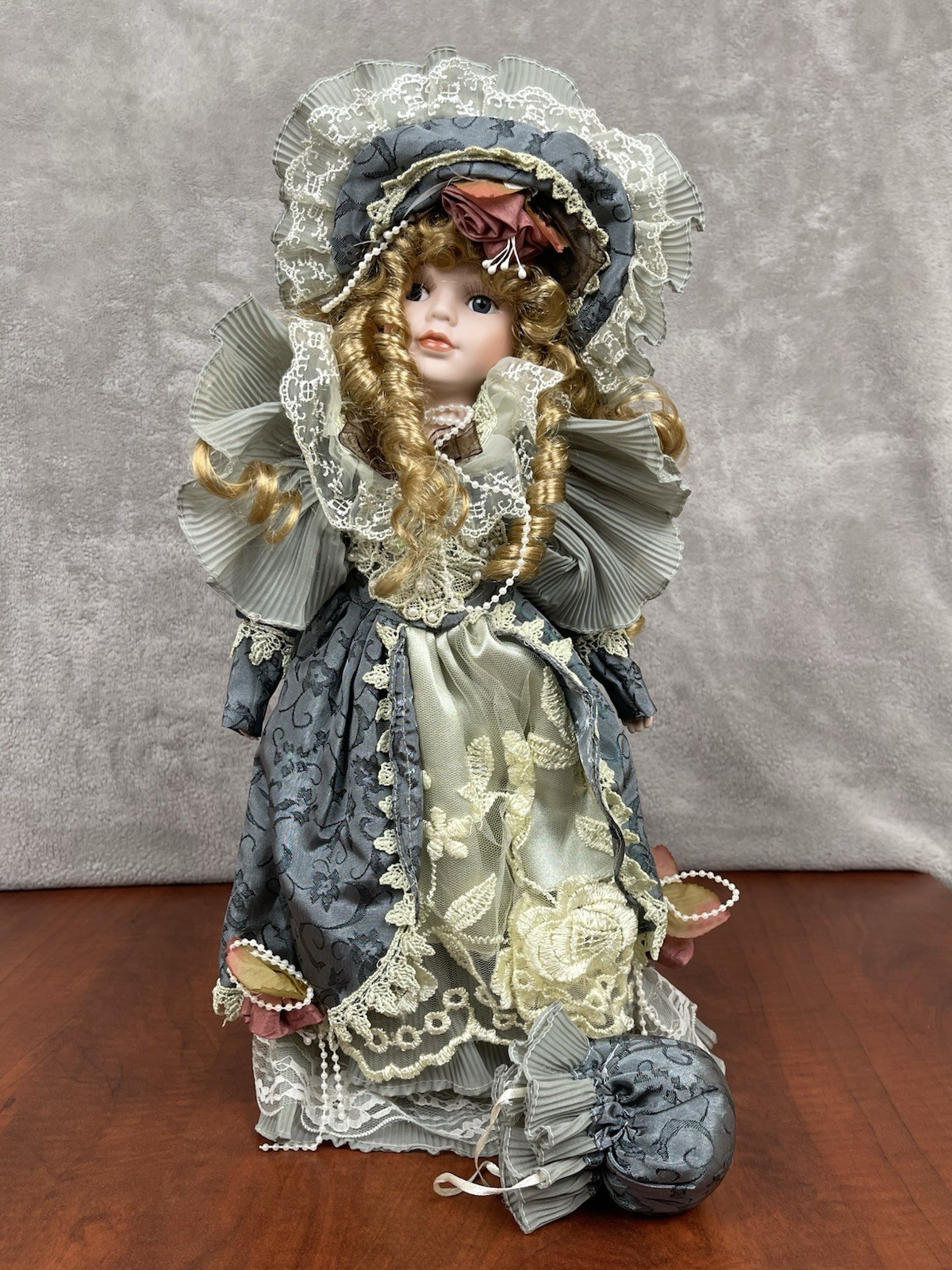 Goldenvale Collection Porcelain Doll Victorian Lace Dress w/ Box 18”