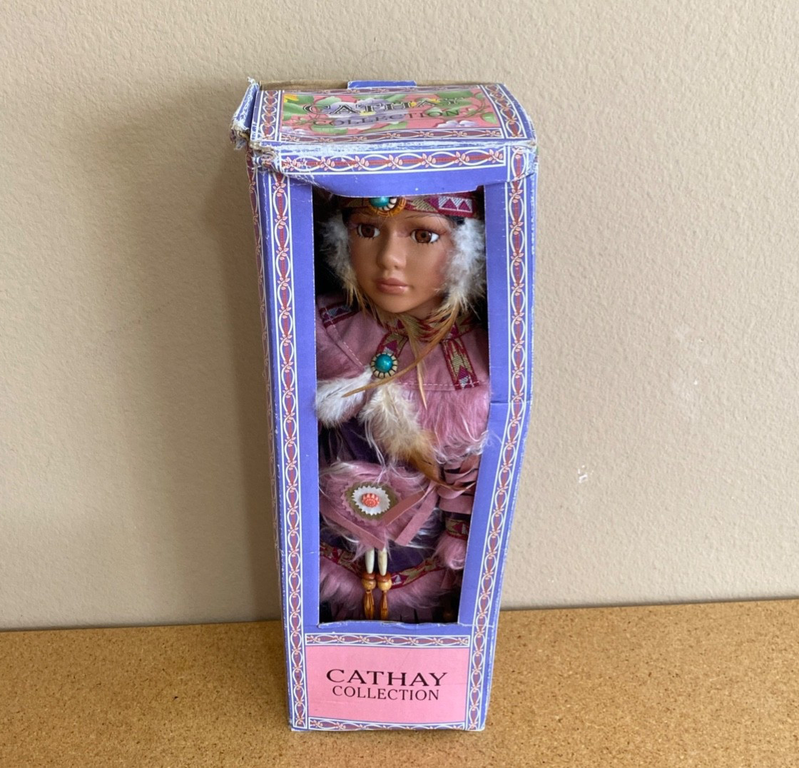 VTG Cathay Collection Native American Porcelain Doll 257/5000 Fakima COA NOB