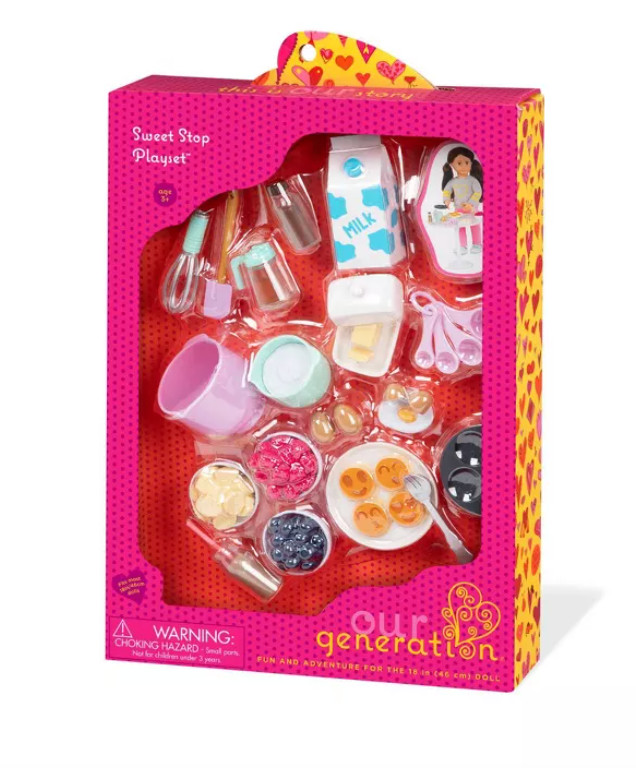 NEW Our Generation 28 pc. Breakfast Play Food & Cookware Set for 18” Doll NIB