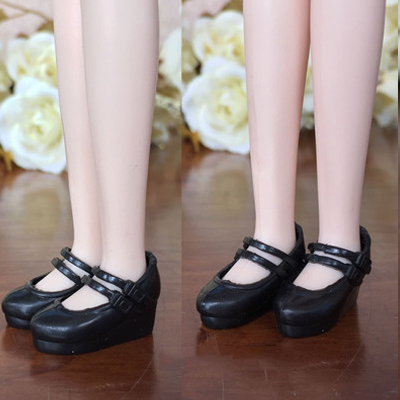 Black Wedge Heel Shoes For Blythe Dolls 1/6 High Heel Shoes For Licca Doll Toy