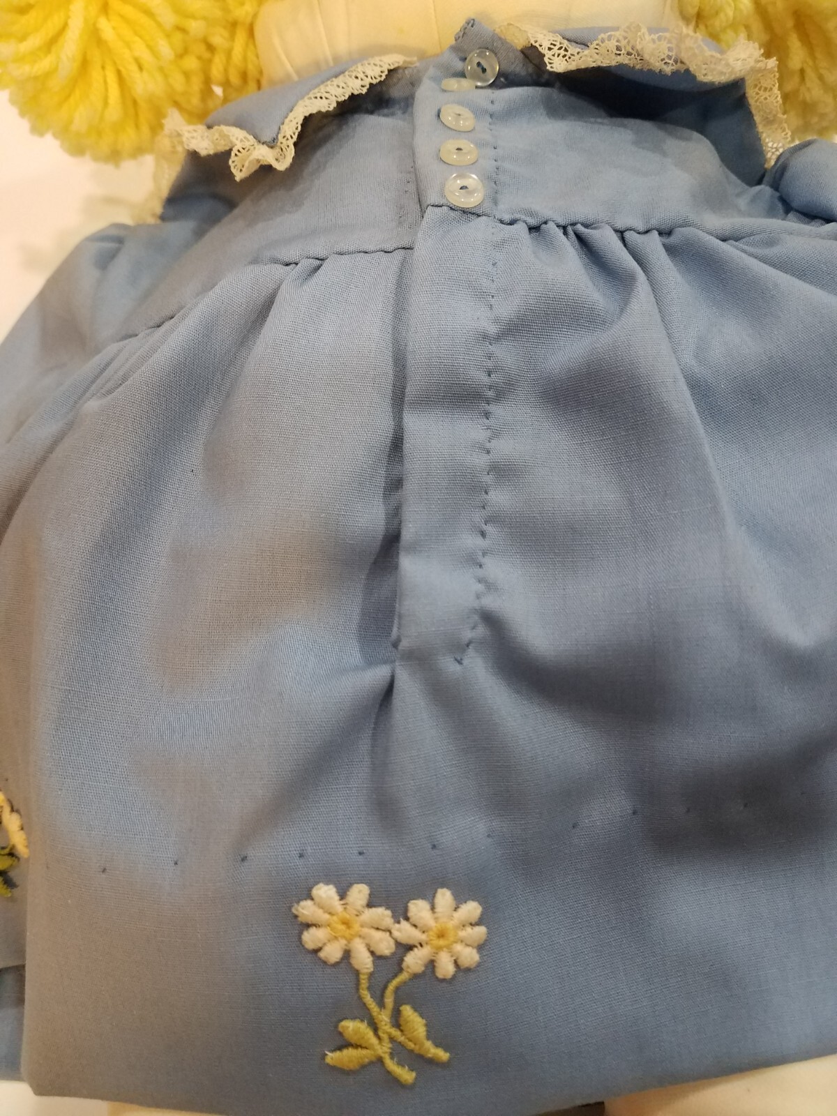 Cabbage Patch Like Doll Soft Sculpture Long Blond Hair Pigtails 17″ Vtg Handmade