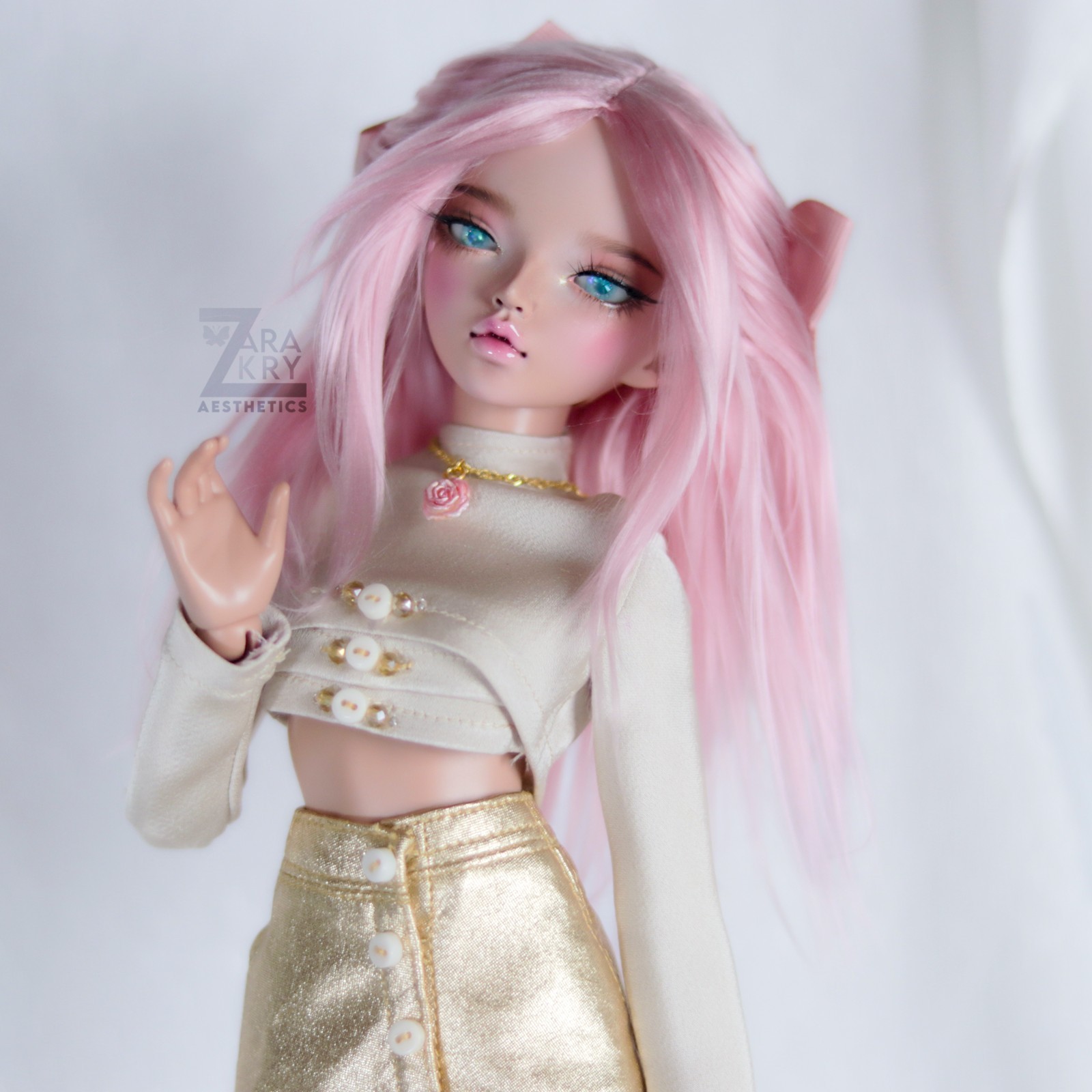 Minifee Chloe Dreaming Elf Tan BJD MSD 1/4 Doll custom faceup OOAK floral theme