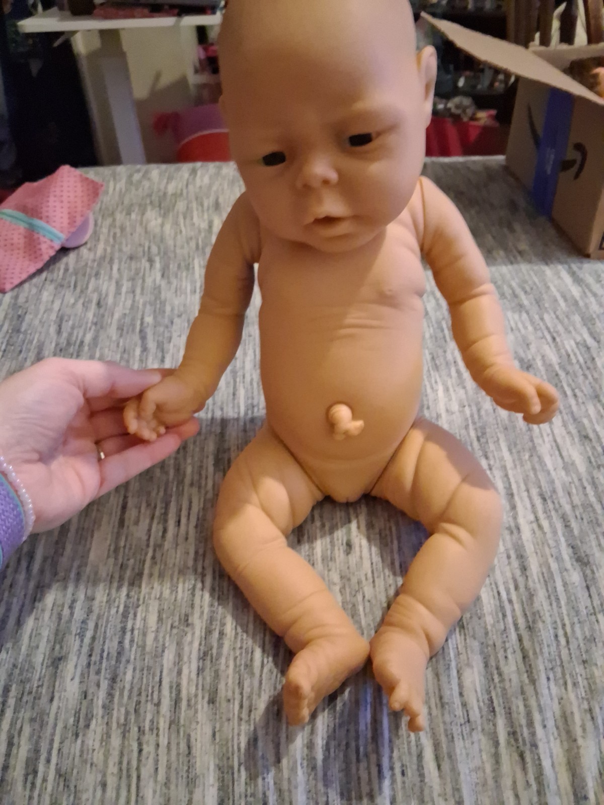 Vintage Jesmar Anatomically Correct Newborn Baby Girl Doll 19.5″ Made In Spain