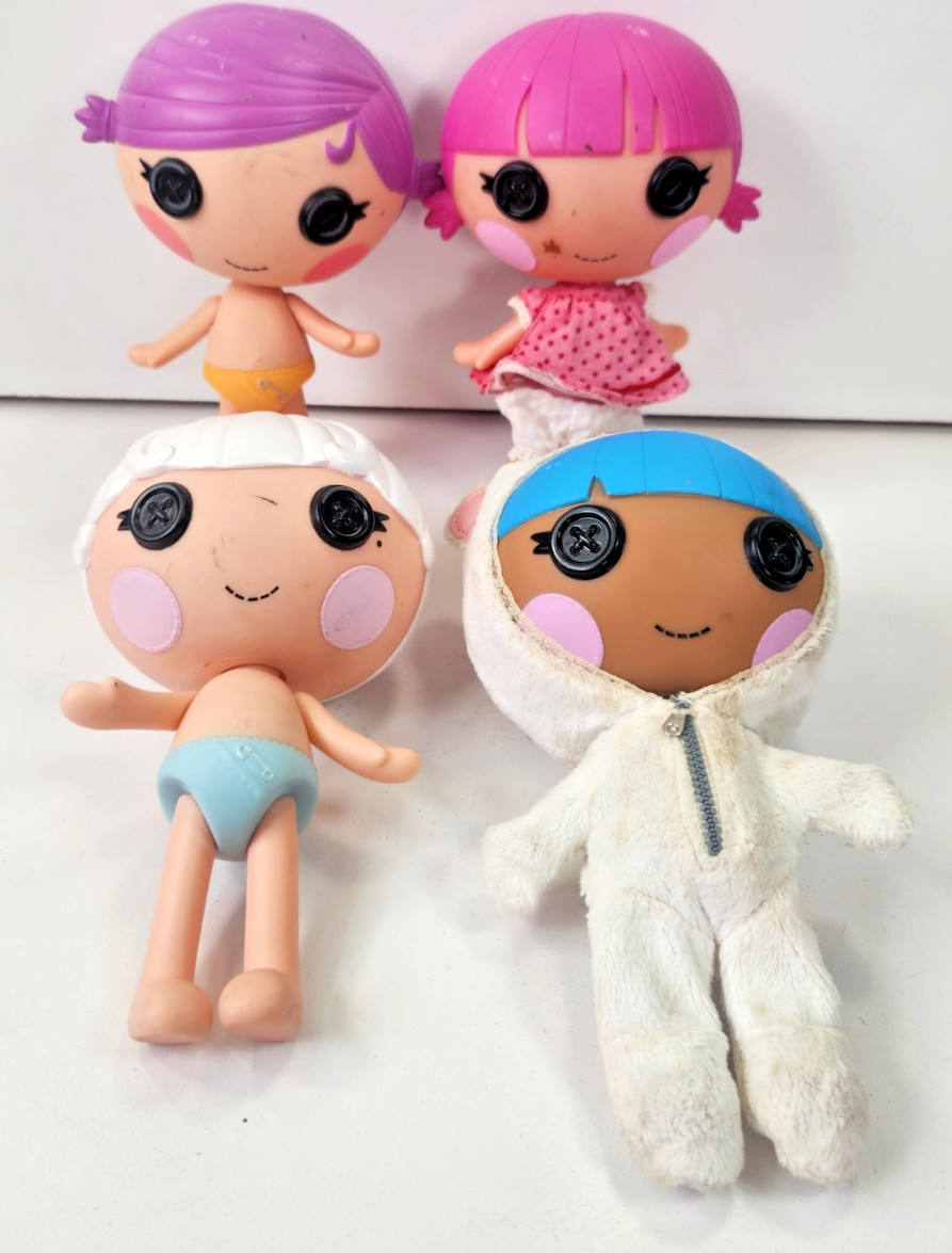 4 LALALOOPSY LITTLE DOLLS 7″ SPRINKLE SPICE COOKIE BUNDLES SNUGGLE STUFF MIMI