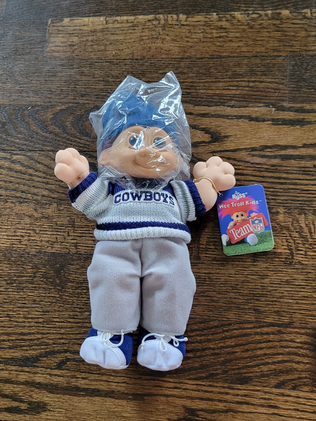 Russ Wee Troll Kidz Doll NFL Dallas Cowboys Dressed 9 inch Doll 1992 New w/ Tags