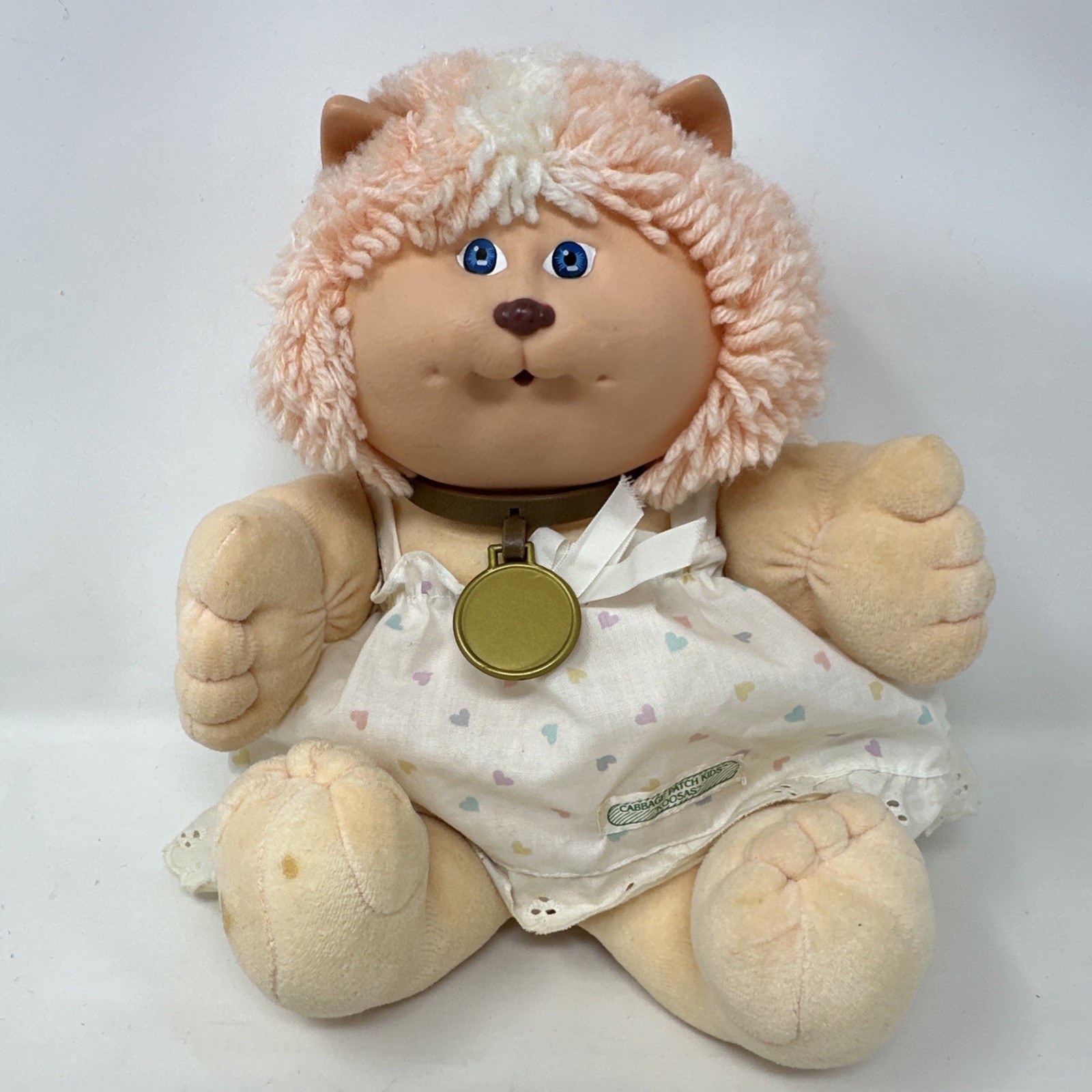 Vintage Cabbage Patch Kids Koosas 1983 Coleco Xavier Roberts White Dress Rare