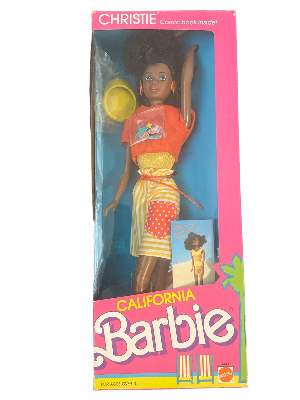 Vintage California Barbie Christie Doll #4443 Never Removed from Box 1987 Mattel