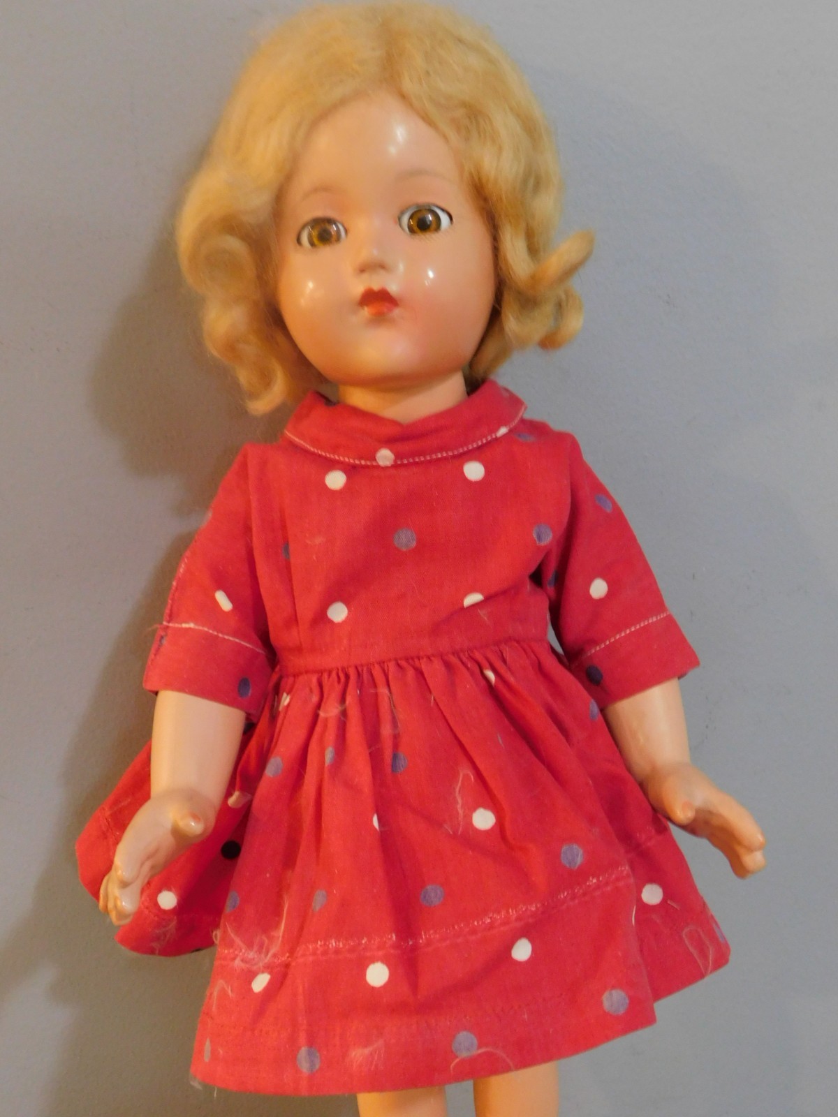 14″ ANTIQUE EFFANBEE ANNE SHIRLEY DOLL COMPOSITION NICE ORIGINAL CONDITION